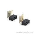 Conector hembra de 2,54 mm de doble fila en ángulo recto